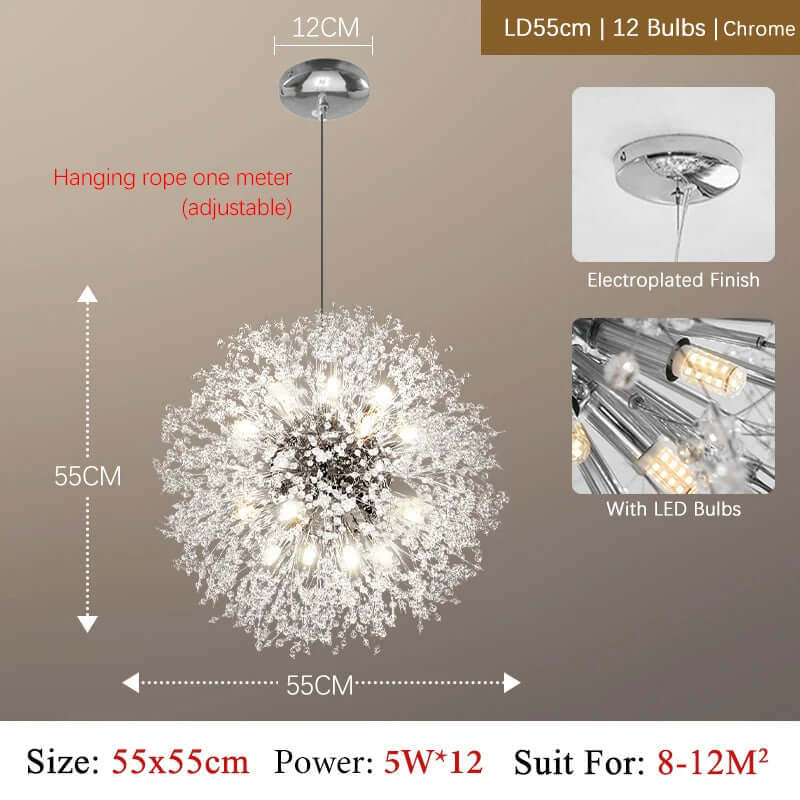 Luksusowy kryształowy żyrandol