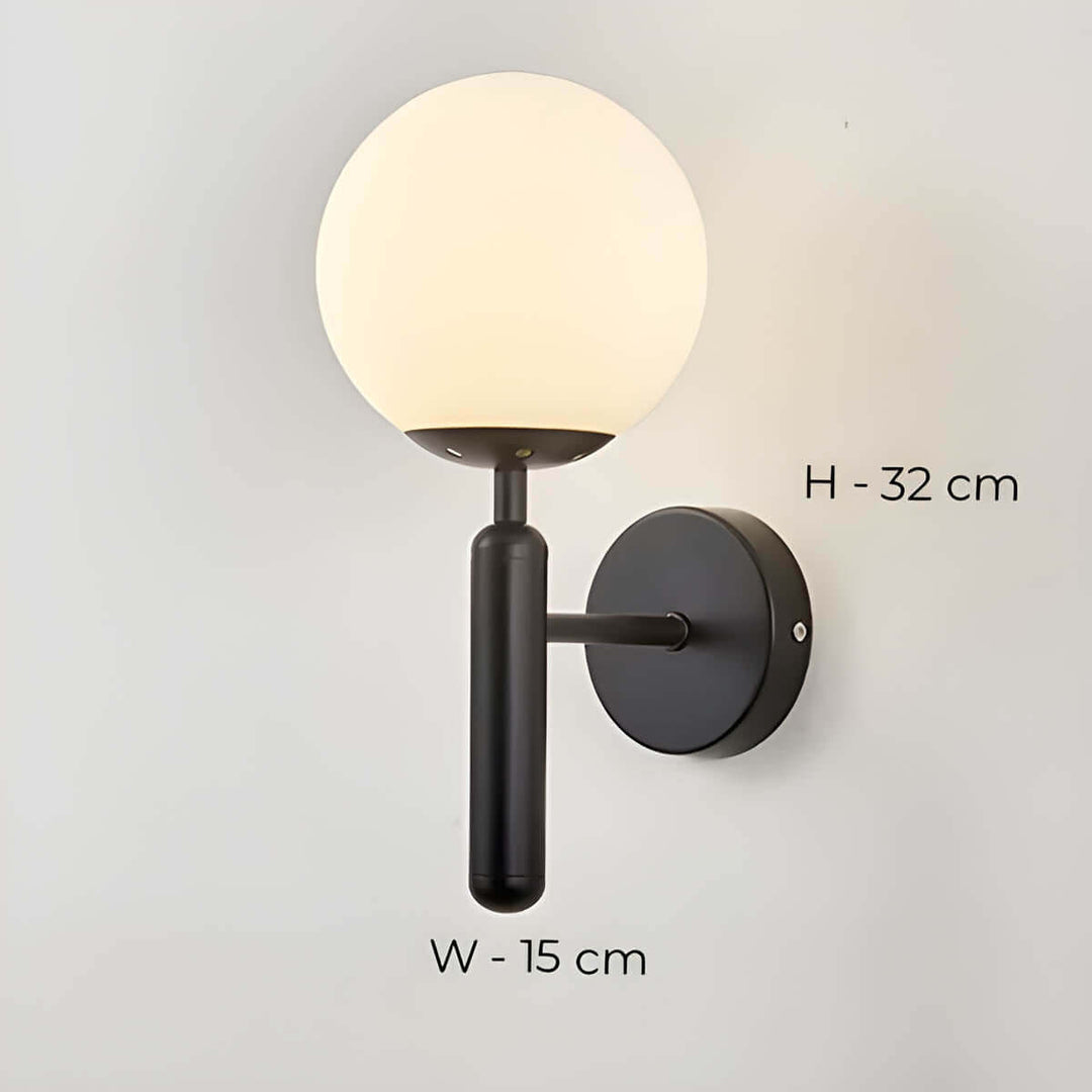 Szklana Lampa Ścienna Metalowa - Styl Vintage