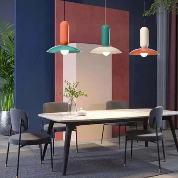 Okrągła lampa wisząca w stylu Macaron