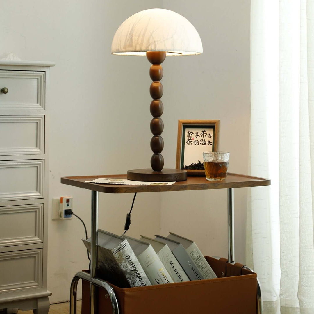 Stylowa lampa stołowa papierowy klosz – oświetlenie nastrojowe