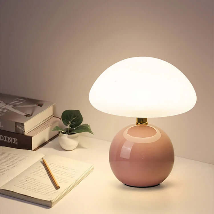 Lampa Grzybek Ceramiczna z Podstawą PVC
