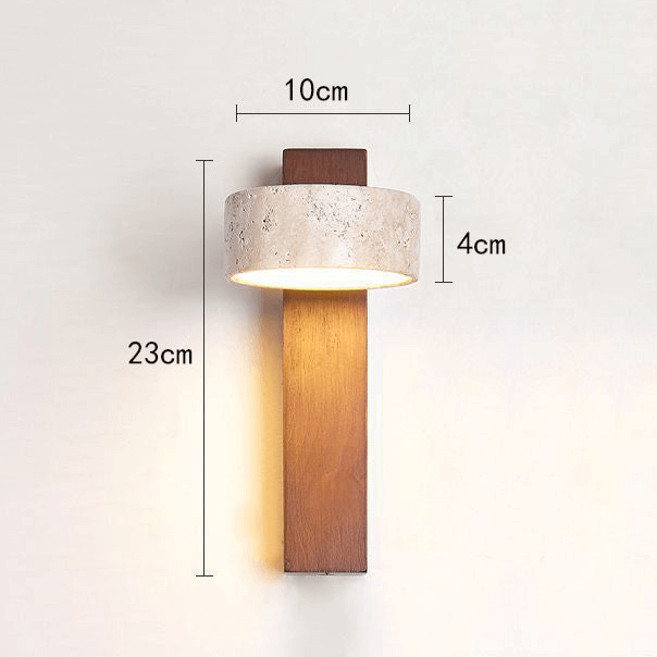 Biała Lampa Ścienna Trawertynowa Wabi Sabi