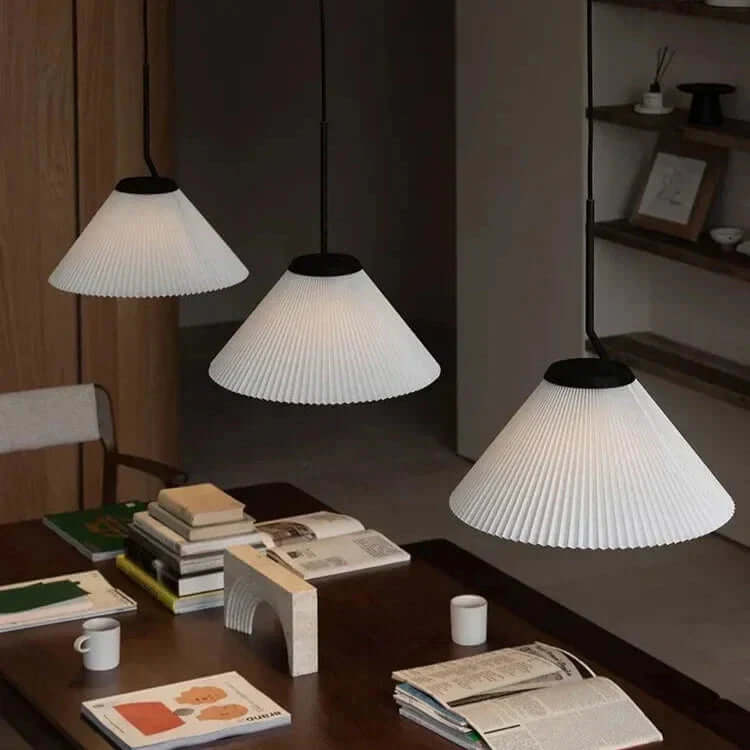 Nordycka Plisowana Kremowa Lampa Wisząca