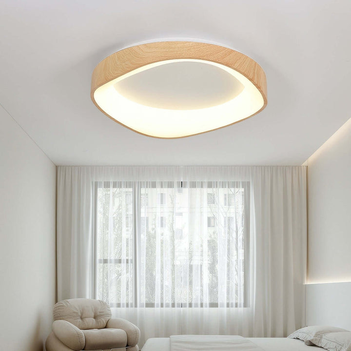Nordycka designerska lampa sufitowa z drewnianym usłojeniem