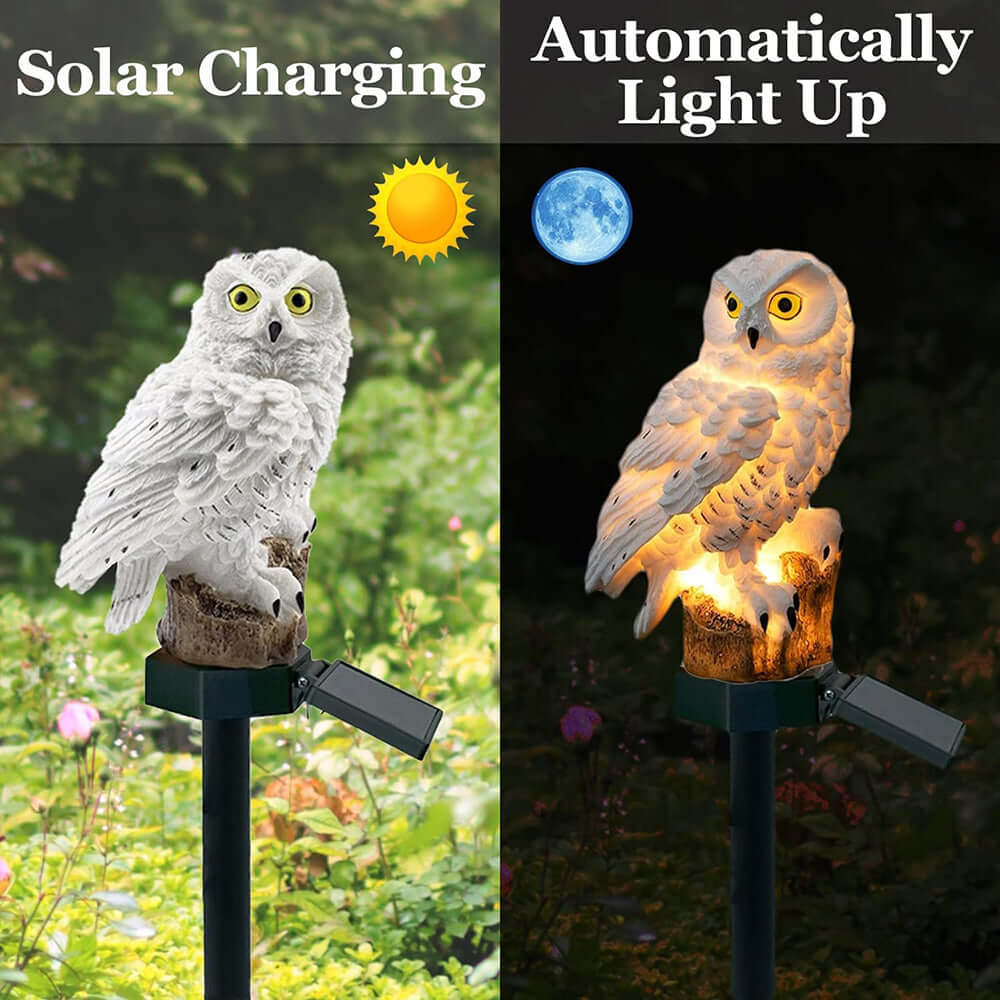 Zestaw 2 Solarnych Lamp Sowich Zewnętrznych - Dekoracja Ogrodu