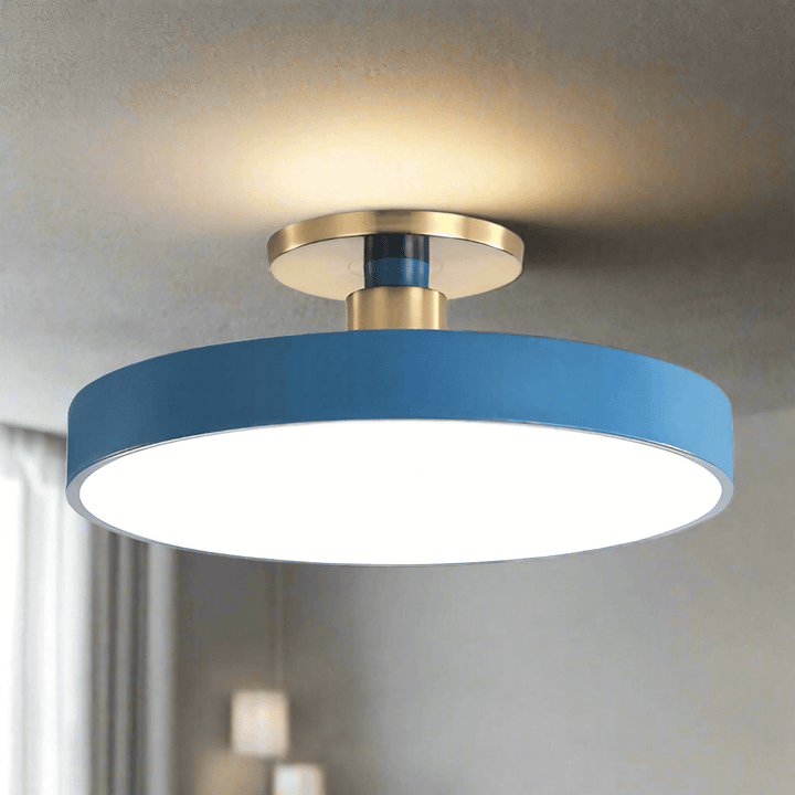Okrągła lampa sufitowa LED w stylu nordyckim do sypialni, akrylowa, pół-cewkowa