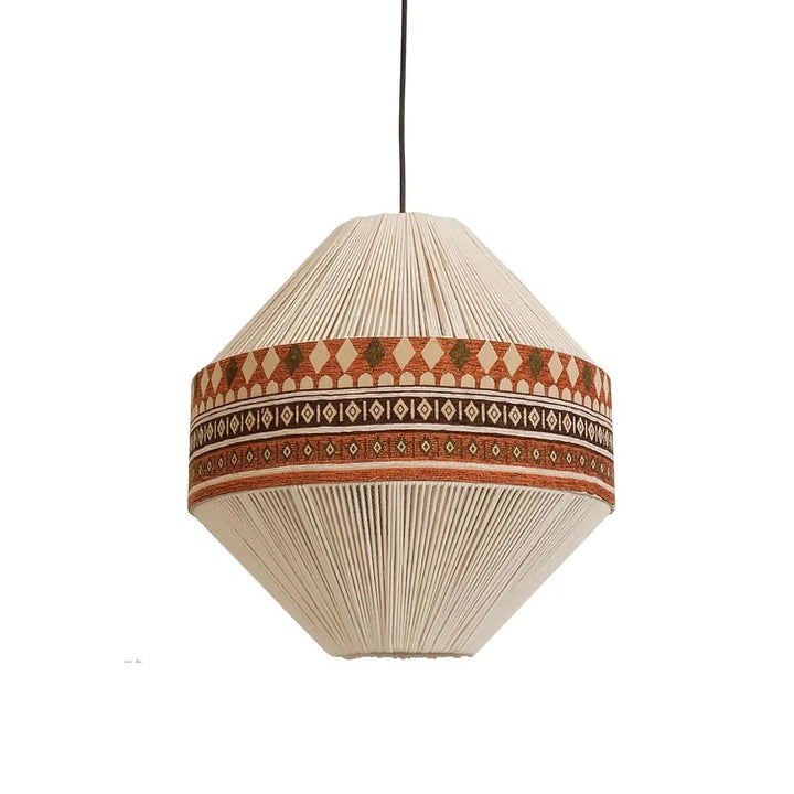 Lampa wisząca boho z frędzlami w kolorze niebieskim