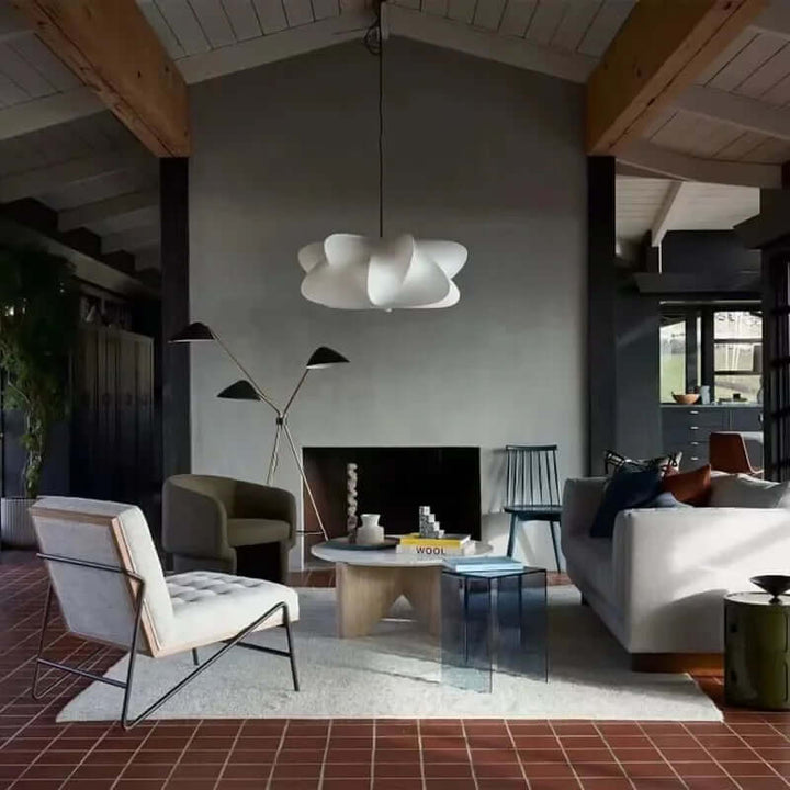 Japońska Jedwabna Lampa Wisząca Wabi Sabi