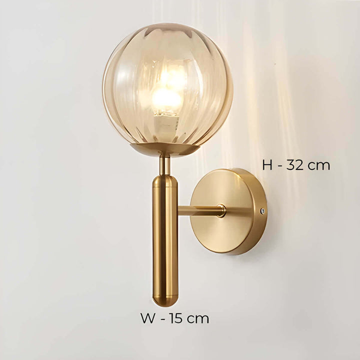 Szklana Lampa Ścienna Metalowa - Styl Vintage