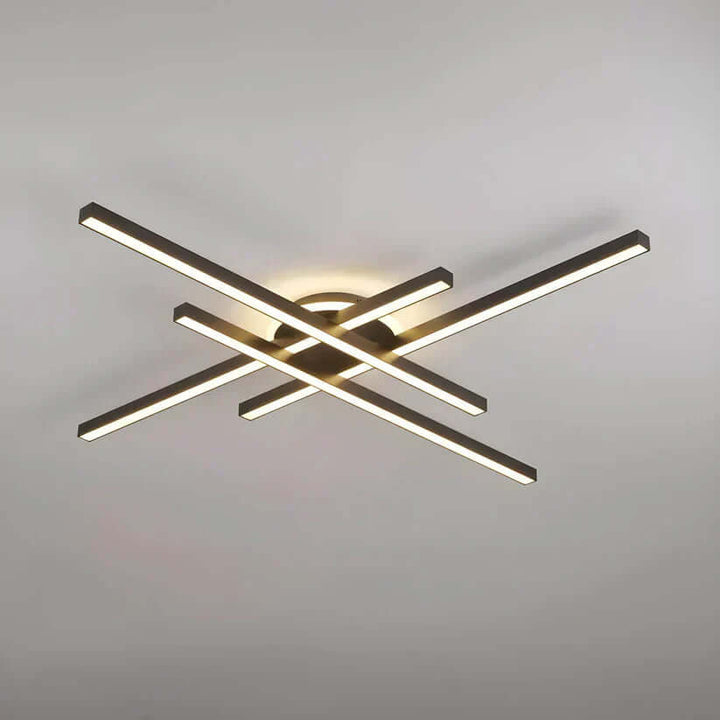 Nowoczesna lampa sufitowa LED, czarny, 60cm