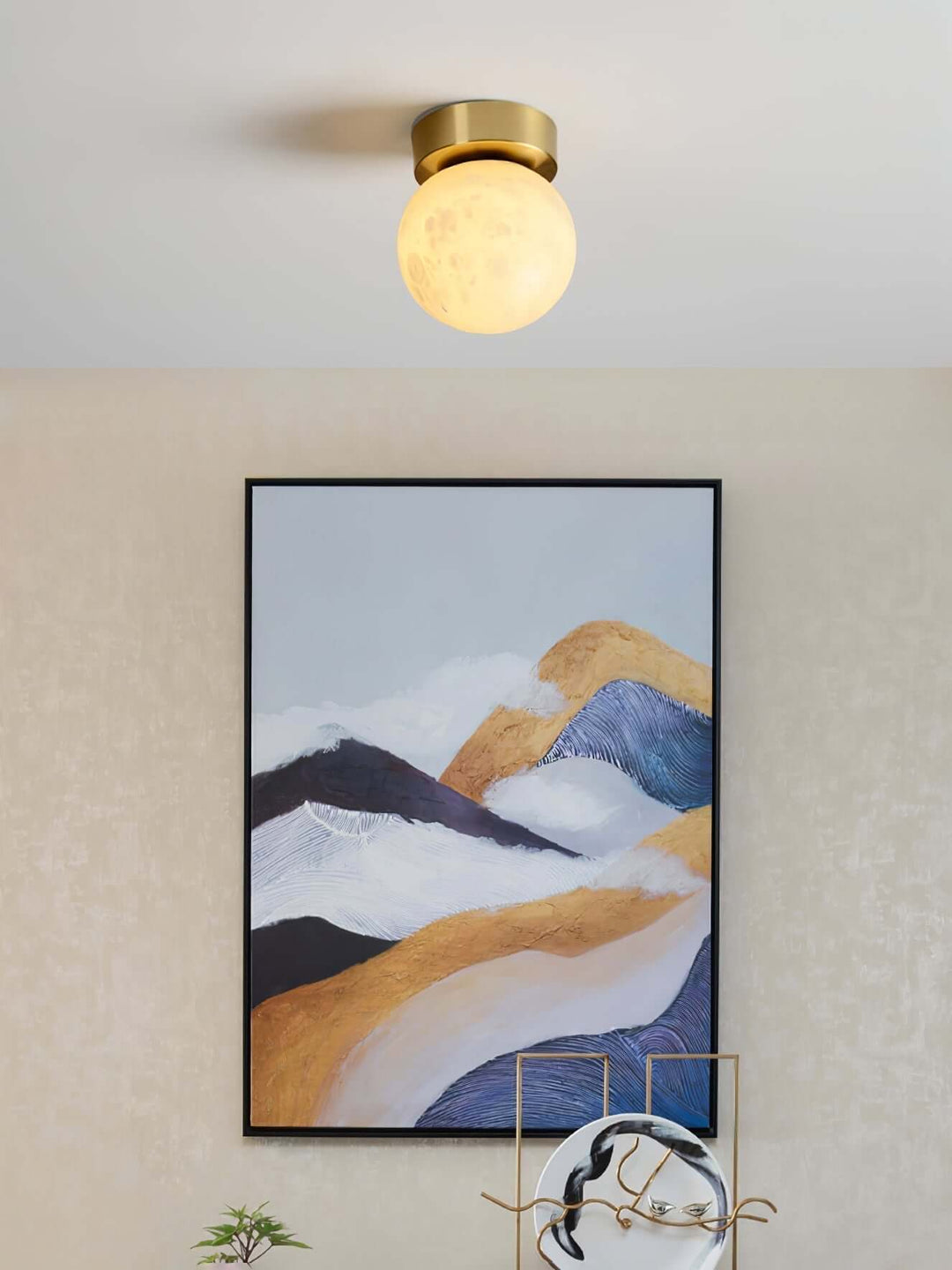 Lampa sufitowa z alabastru w aranżacji wnętrza