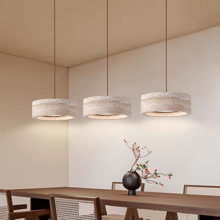 Wisząca Lampa LED w Stylu Kamiennym Kremowym – Oświetlenie Wnętrz