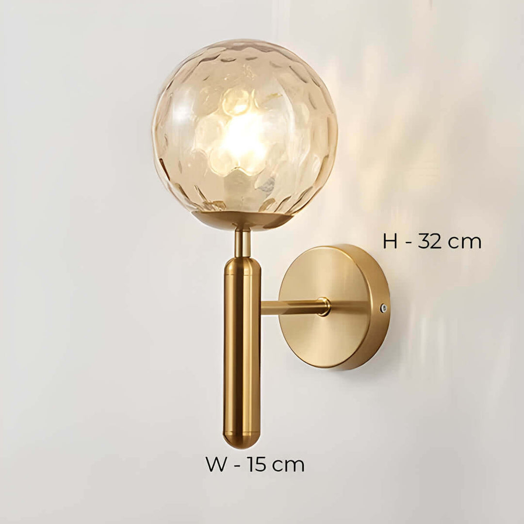 Szklana Lampa Ścienna Metalowa - Styl Vintage