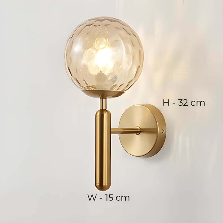 Szklana Lampa Ścienna Metalowa - Styl Vintage