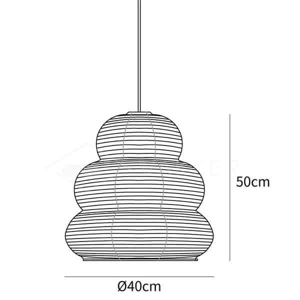 Wisząca Lampa z Papieru Ryżowego
