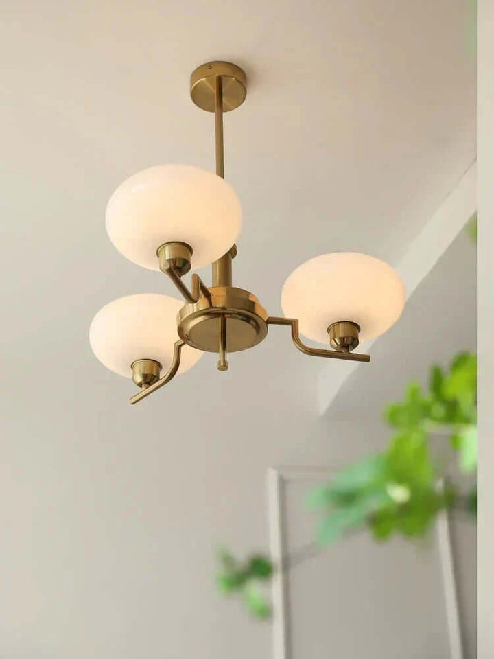 Nowoczesna Lampa Sufitowa Bauhaus chromowana beż