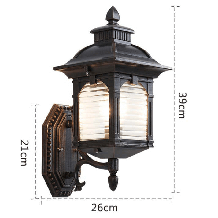 Zewnętrzna Lampa Ścienna w Stylu Vintage - Antyczne Szkło