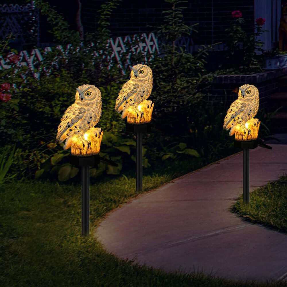 Zestaw 2 Solarnych Lamp Sowich Zewnętrznych - Dekoracja Ogrodu