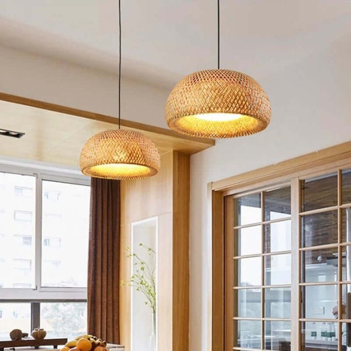 Lampa wisząca z bambusa - styl boho