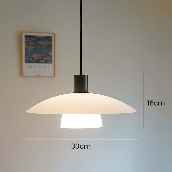 Minimalistyczna Lampa Wisząca z Białego Hartowanego Szkła