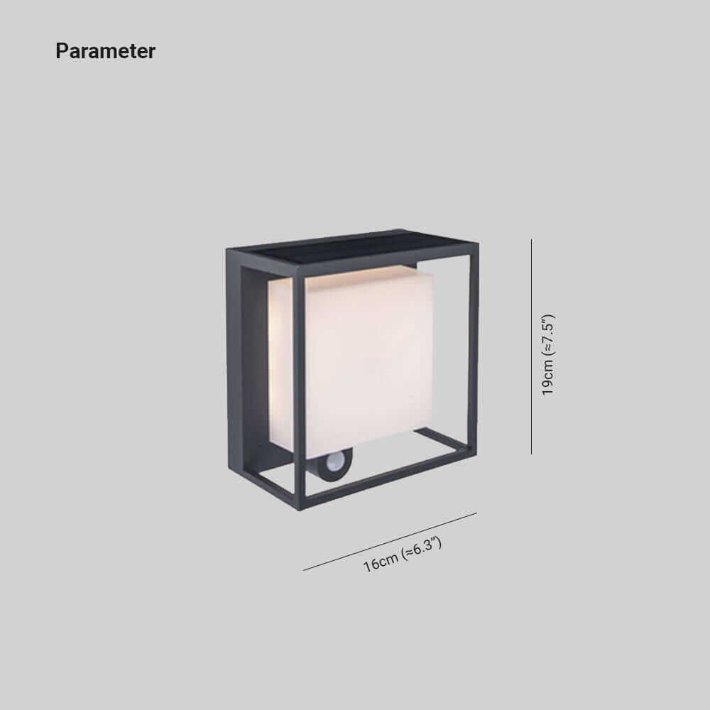 Zewnętrzna Lampa Ścienna LED Słoneczna Prostokątna IP65