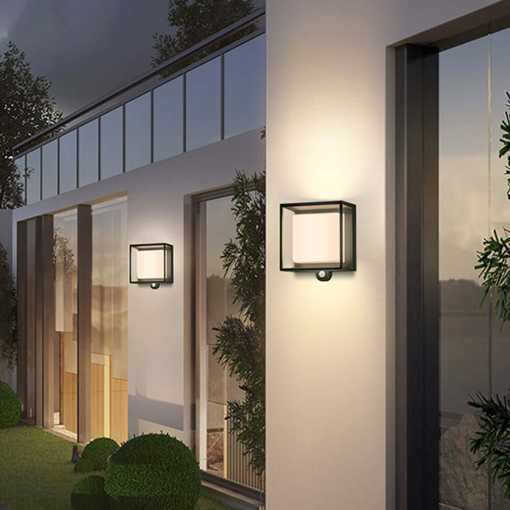 Zewnętrzna Lampa Ścienna LED Słoneczna Prostokątna IP65