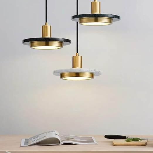 Nowoczesna, Prosta Lampa Wisząca z Marmuru