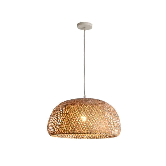 Wisząca lampa z plecionego bambusa - nowoczesny design