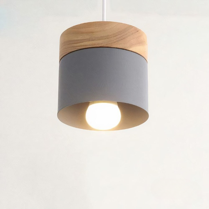 Designerska Lampa Wisząca Drewniana Metalowa – Dekoracja Sypialni