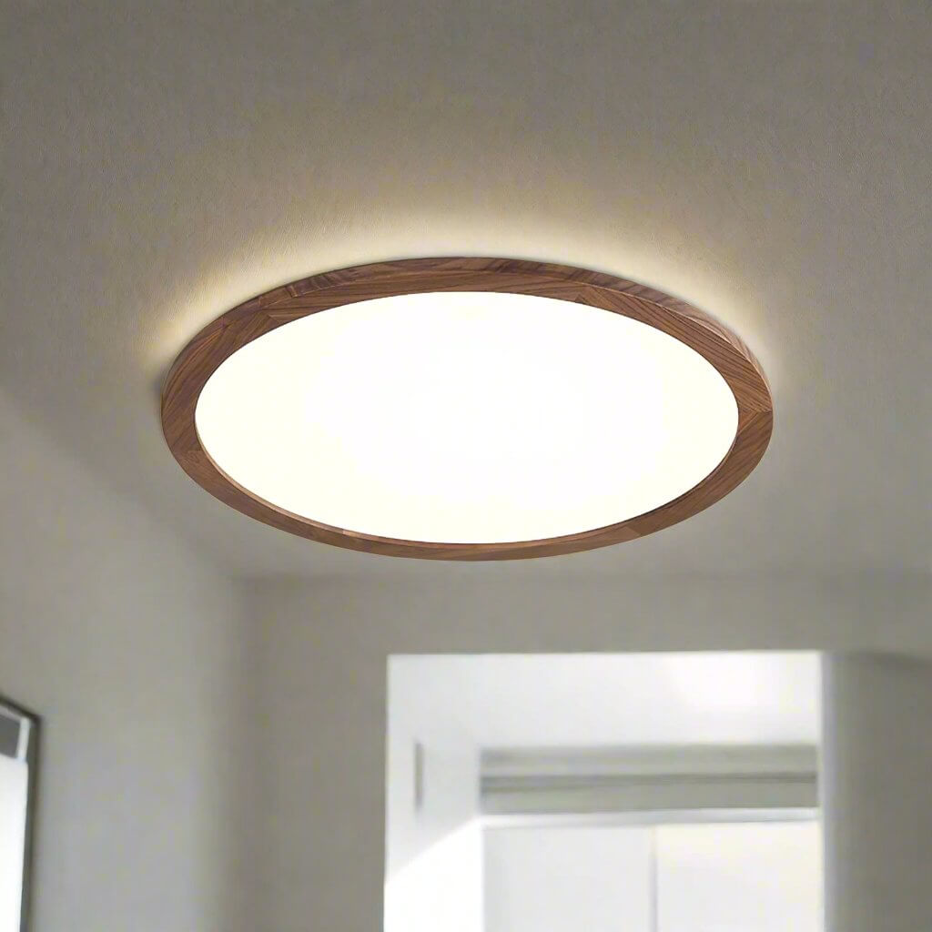 Lampa sufitowa z wykończeniem imitation orzecha
