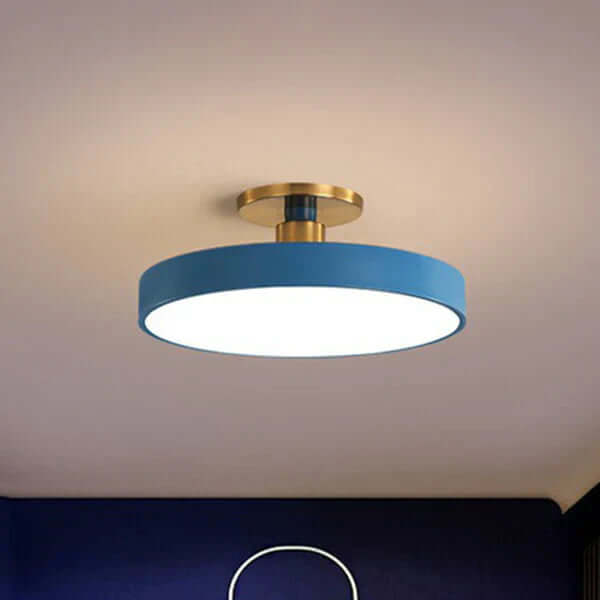 Okrągła lampa sufitowa LED w stylu nordyckim do sypialni, akrylowa, pół-ccewkowa