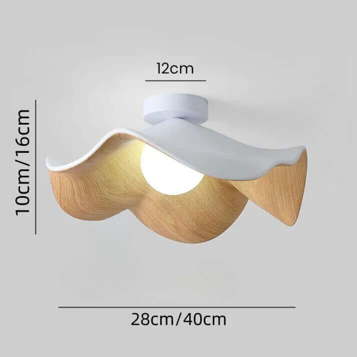  Skandynawska lampa sufitowa Lotus z żywicy i drewna
