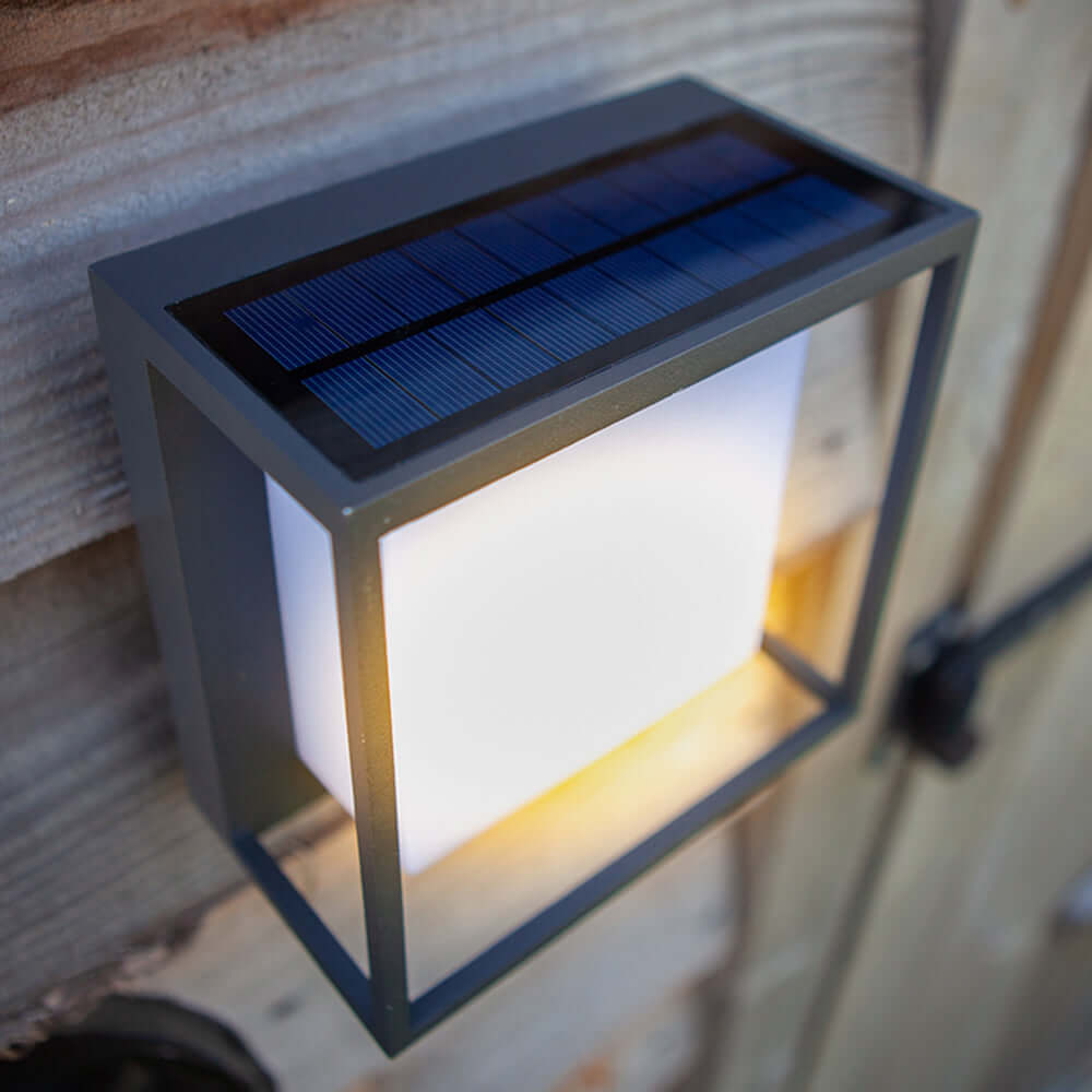 Zewnętrzna Lampa Ścienna LED Słoneczna Prostokątna IP65