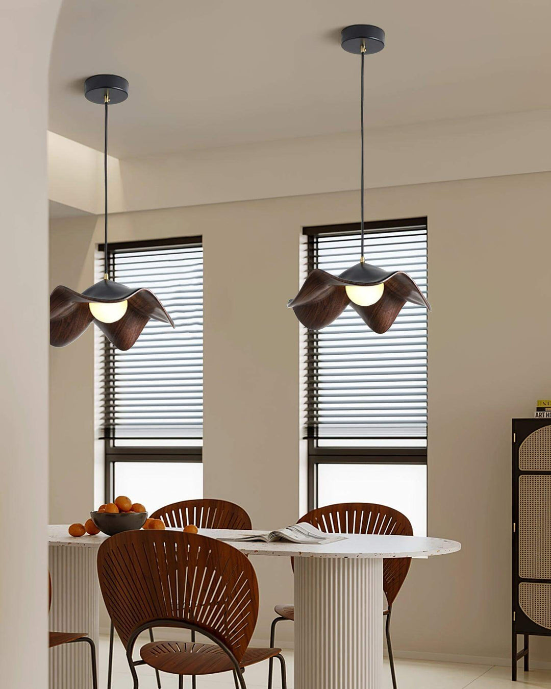 Lampa wisząca lotus, zbliżenie na materiały
