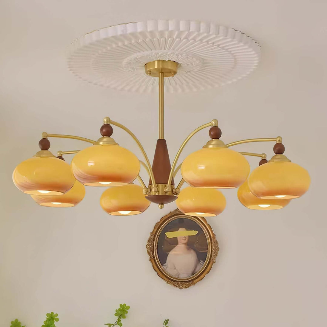 Industrialna Lampa Wisząca Retro - Biała, 8 głowic