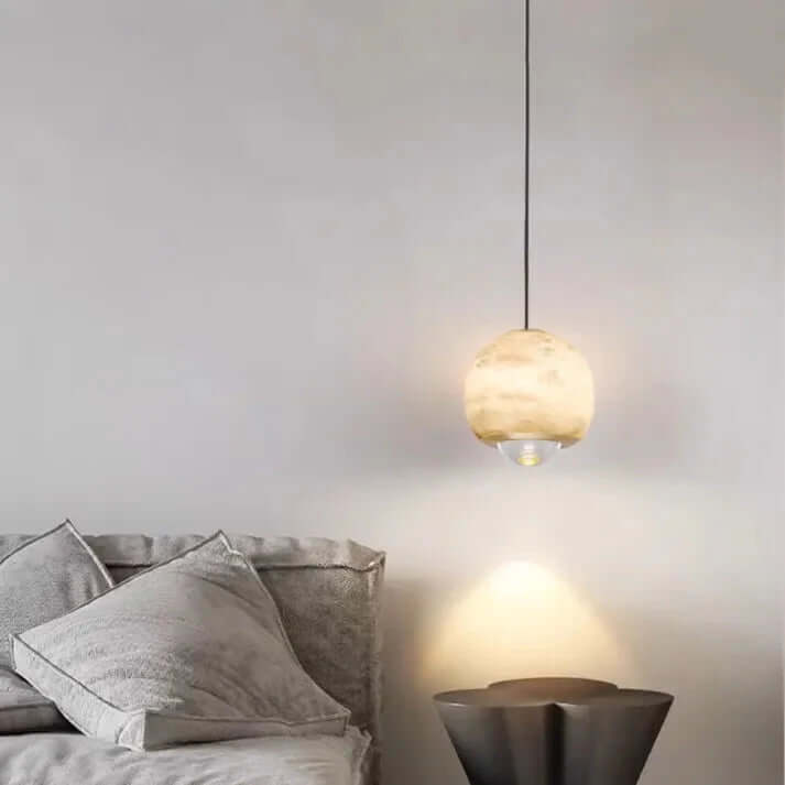 Nordycka Lampa Wisząca Kula z Marmuru i Alabastru