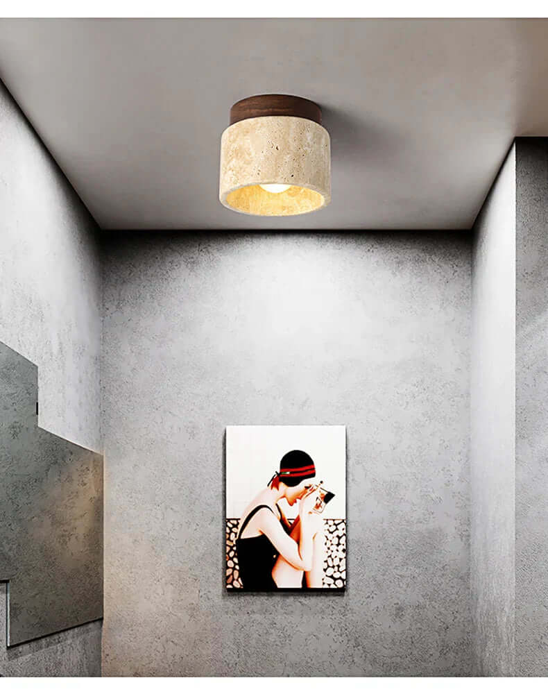 Kremowa lampa sufitowa w japońskim stylu