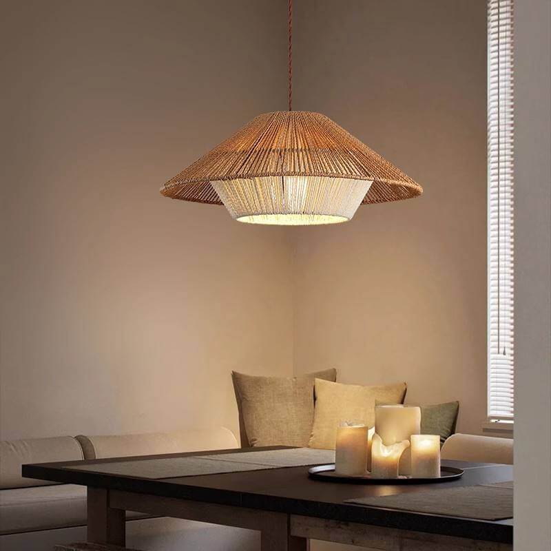 Japońska Lampa Wisząca Rattanowa