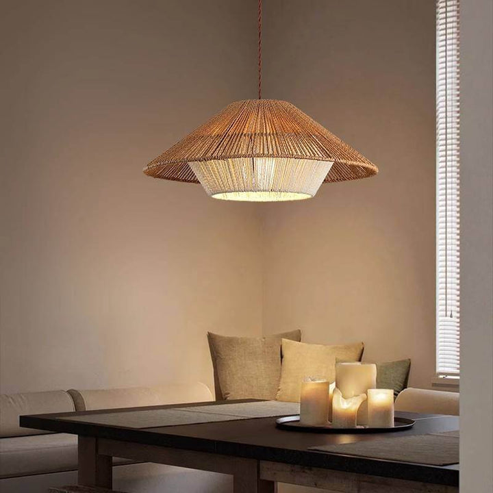 Japońska Lampa Wisząca Rattanowa