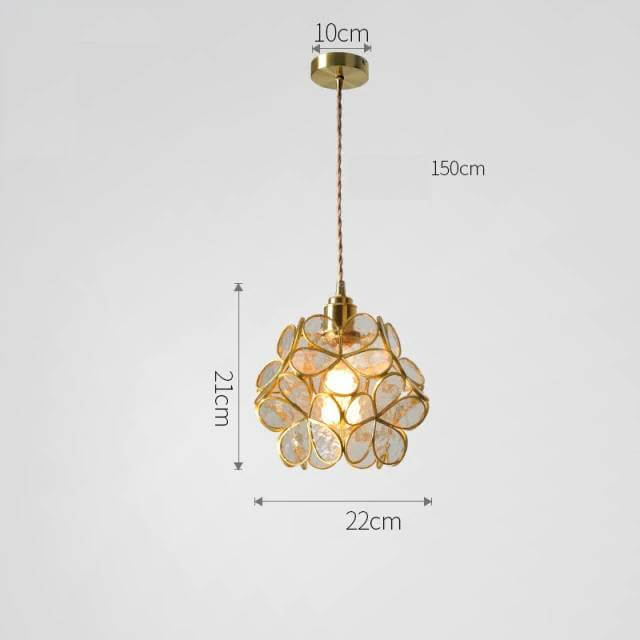 Szklana Lampa Wisząca Płatek Kwiatu - Styl Nordycki