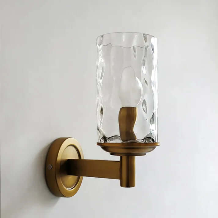 Lampa ścienna retro z przezroczystym szklanym kloszem E14