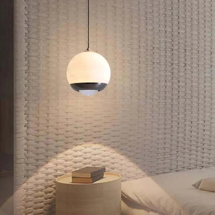 Nordycka Lampa Wisząca Kula z Marmuru i Alabastru