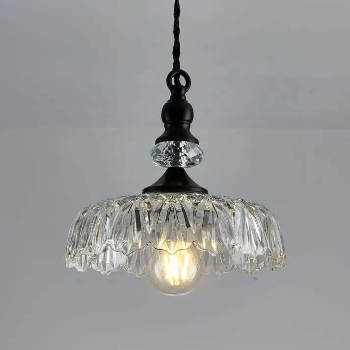 Mini lampa wisząca szklana do wyspy kuchennej w stylu mid-century