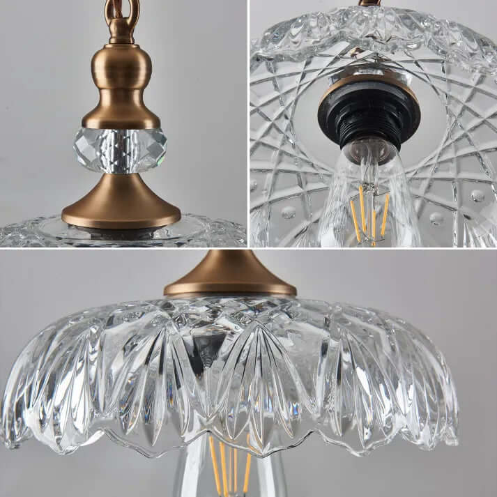 Mini lampa wisząca szklana do wyspy kuchennej w stylu mid-century