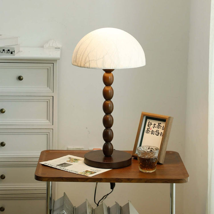 Stylowa lampa stołowa papierowy klosz – oświetlenie nastrojowe