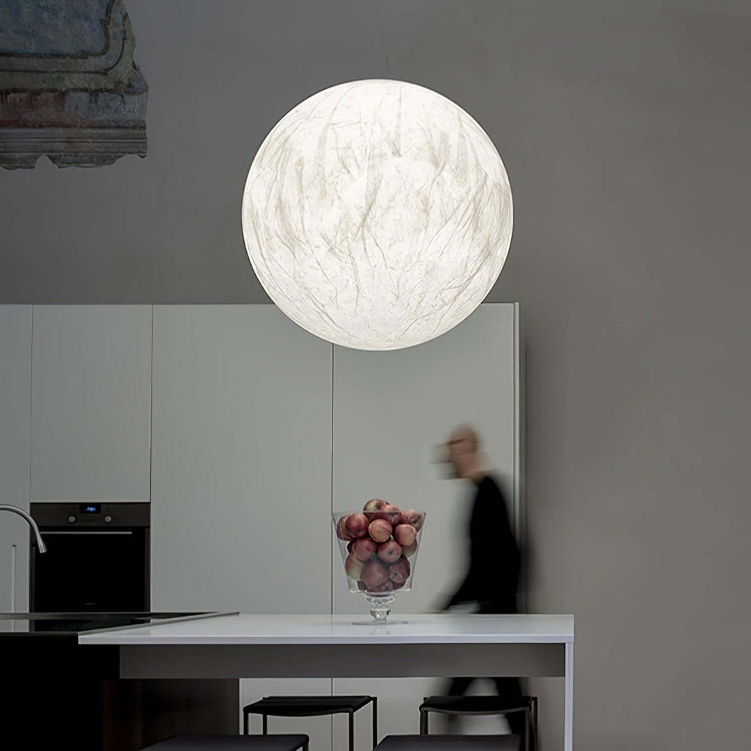 Jedwabna Lampa Wisząca Księżyc