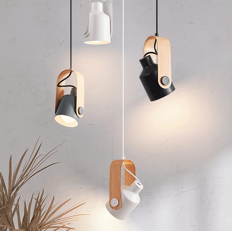 Nordycka Lampa Wisząca | Drewno i Metal