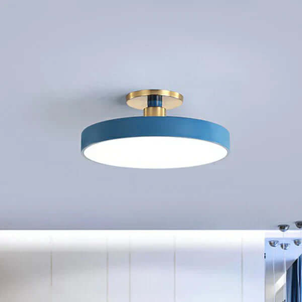 Okrągła lampa sufitowa LED w stylu nordyckim do sypialni, akrylowa, pół-ccewkowa