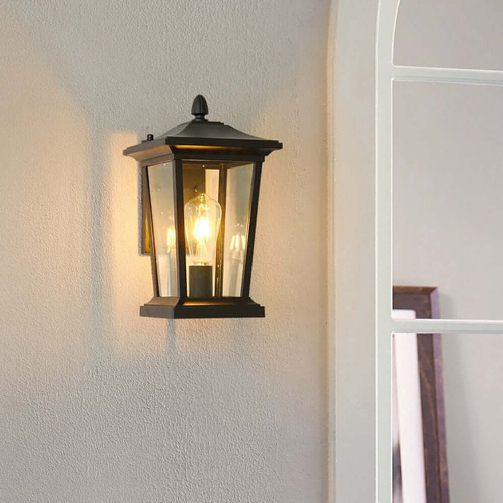 Zewnętrzna Lampa Ścienna Szklana Wodoodporna - Styl Farmhouse