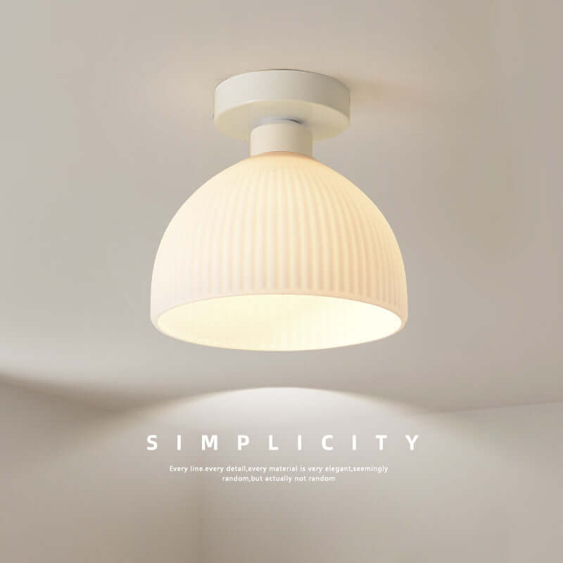 Nowoczesna mlecznobiała szklana lampa sufitowa